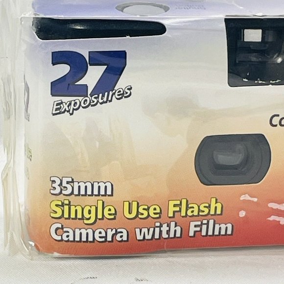 Single Use 35mm Indoor Outdoor Camera 27 Film Exposures Disposable Flash Button - Picture 2 of 8